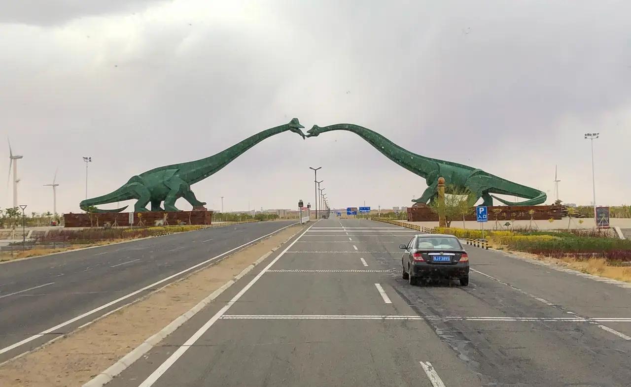 Entering the city of Erenhot, Inner Mongolia, China.